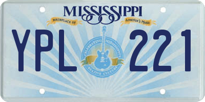 MS license plate YPL221
