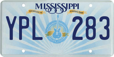 MS license plate YPL283