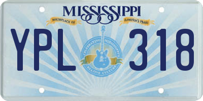 MS license plate YPL318