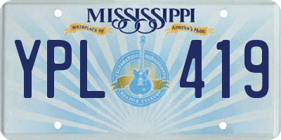 MS license plate YPL419