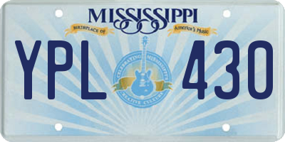 MS license plate YPL430