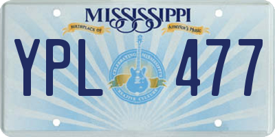 MS license plate YPL477