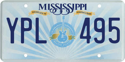 MS license plate YPL495