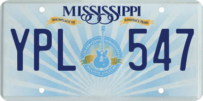 MS license plate YPL547