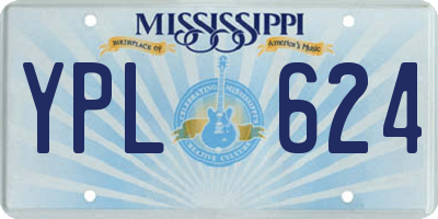 MS license plate YPL624
