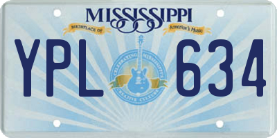 MS license plate YPL634