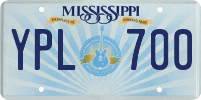 MS license plate YPL700