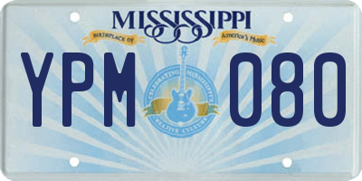 MS license plate YPM080