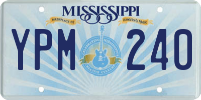 MS license plate YPM240