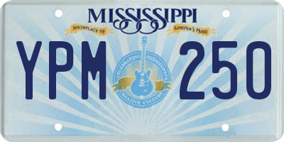 MS license plate YPM250
