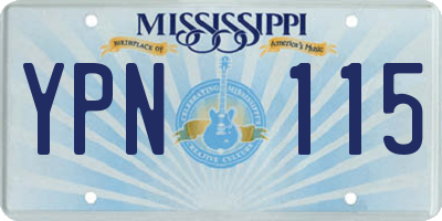 MS license plate YPN115