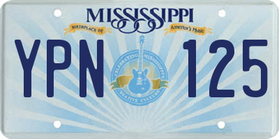 MS license plate YPN125