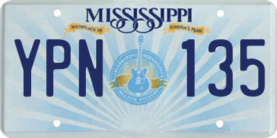MS license plate YPN135