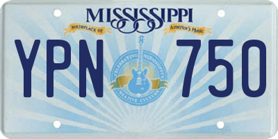 MS license plate YPN750