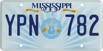 MS license plate YPN782
