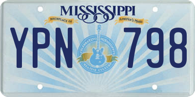 MS license plate YPN798