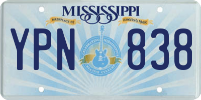 MS license plate YPN838