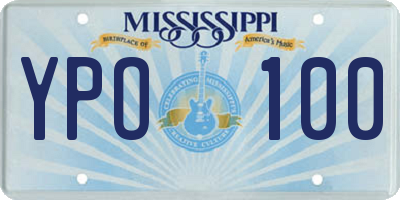 MS license plate YPO100
