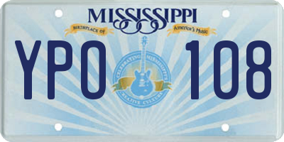 MS license plate YPO108