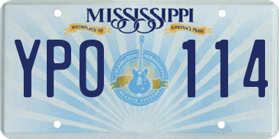 MS license plate YPO114