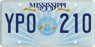 MS license plate YPO210