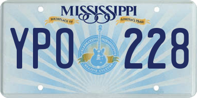 MS license plate YPO228