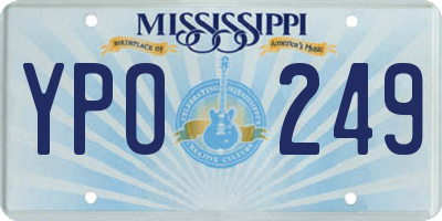 MS license plate YPO249