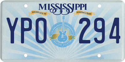 MS license plate YPO294