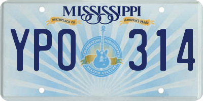 MS license plate YPO314