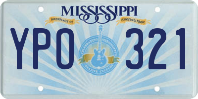 MS license plate YPO321