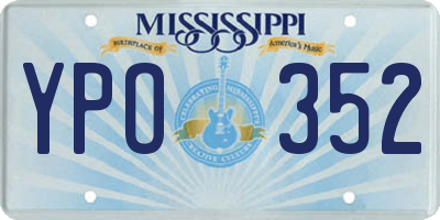 MS license plate YPO352