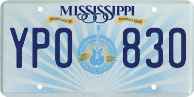 MS license plate YPO830