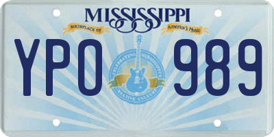 MS license plate YPO989