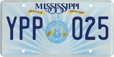 MS license plate YPP025