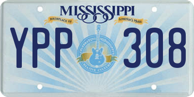 MS license plate YPP308