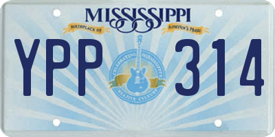 MS license plate YPP314