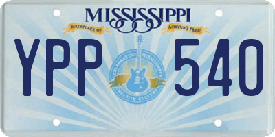 MS license plate YPP540