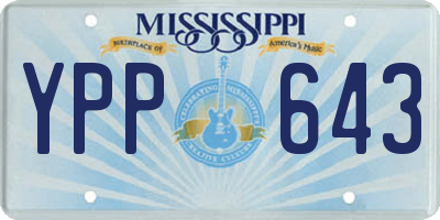 MS license plate YPP643