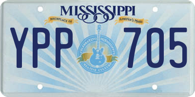 MS license plate YPP705