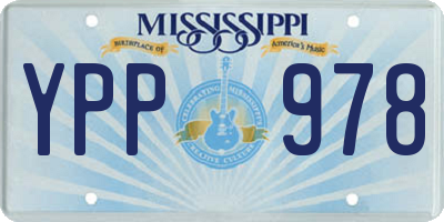 MS license plate YPP978