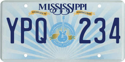 MS license plate YPQ234