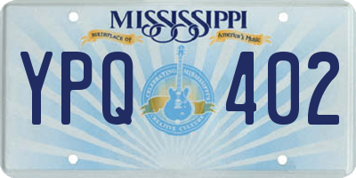 MS license plate YPQ402