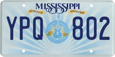 MS license plate YPQ802