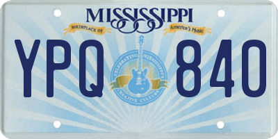 MS license plate YPQ840