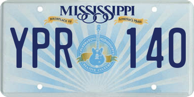 MS license plate YPR140