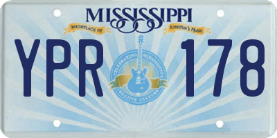 MS license plate YPR178
