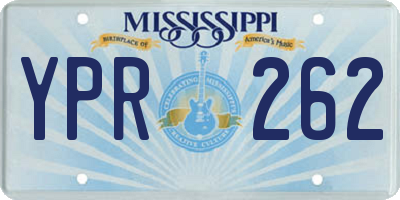 MS license plate YPR262