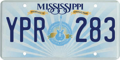 MS license plate YPR283