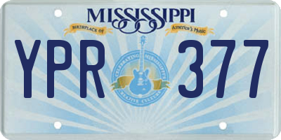 MS license plate YPR377