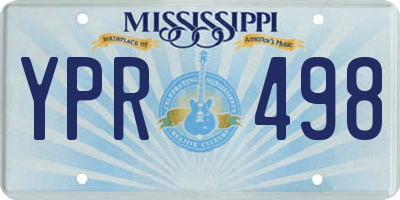 MS license plate YPR498